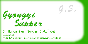 gyongyi supper business card